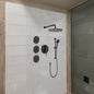 Matte Black Shower System with Shower Head  Hand Shower Slide Bar  Bodysprays Shower Arm  Hose  Valve Trim  and Lever Handles