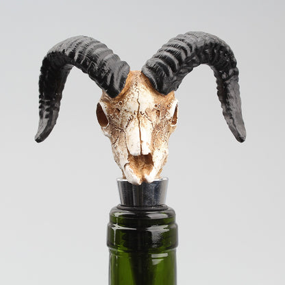 Antelope horn skull wine cork red wine bottle ornament