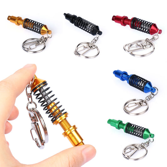 Universal Adjustable Alloy Car Interior Suspension Keychain Coilover Spring Car Tuning Part Shock Absorber Keyring Gift