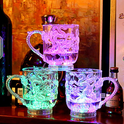 Luminous Cup Dragon Cup Creative Acrylic Shines Upon Entering Water, Senses Colorful Luminous Colorful Beer Cup Luminous Cup