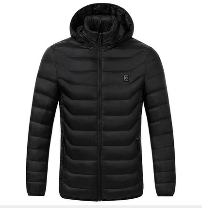 Mens Winter Heated USB Hooded Work Jacket Coats Adjustable Temperature Control Safety Clothing