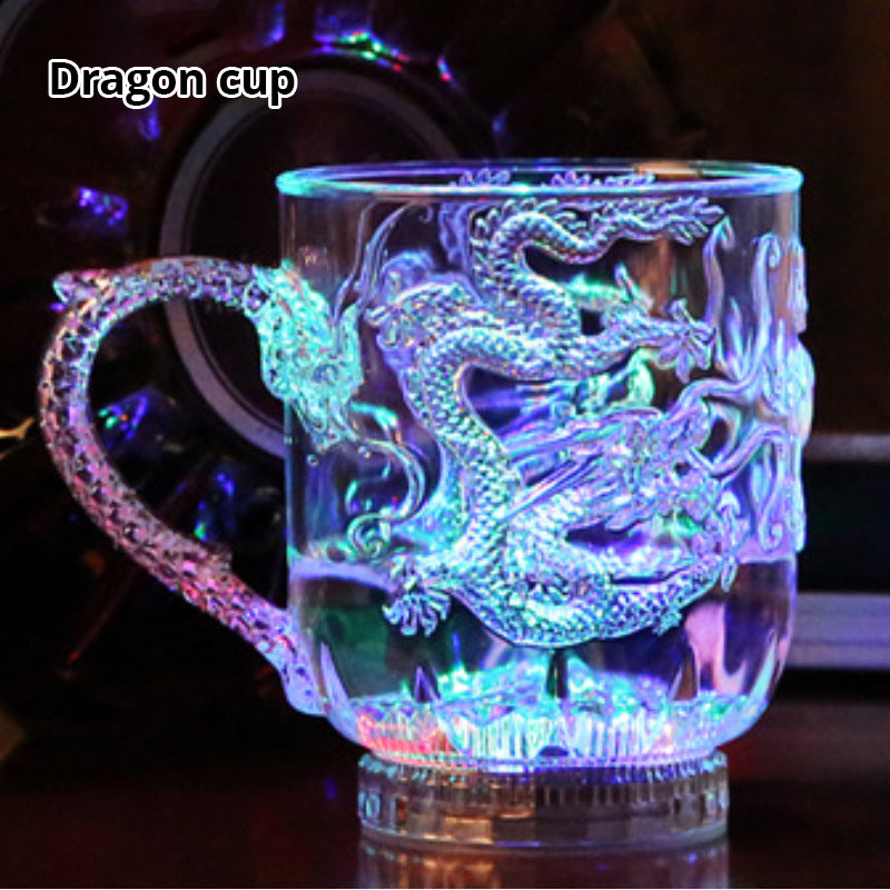 Luminous Cup Dragon Cup Creative Acrylic Shines Upon Entering Water, Senses Colorful Luminous Colorful Beer Cup Luminous Cup