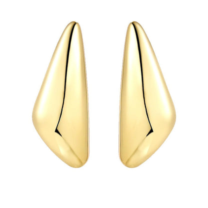 Fashionable Droplet Earrings with Advanced Light Sensitive Surface Gold Melon Seed Earrings