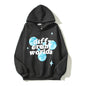 American high street couple's niche trendy brand retro graffiti letter print hooded round neck hoodie