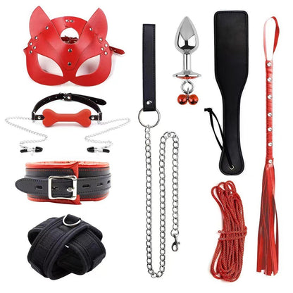 Erotic Goods Leather Sponge Combination Series Set Handcuffs Ankle Cuffs Conditioning Bondage Alternative Toys