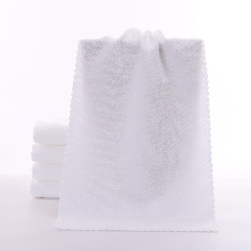 Microfiber absorbent white towel hotel beauty salon hotel disposable white towel with random pattern