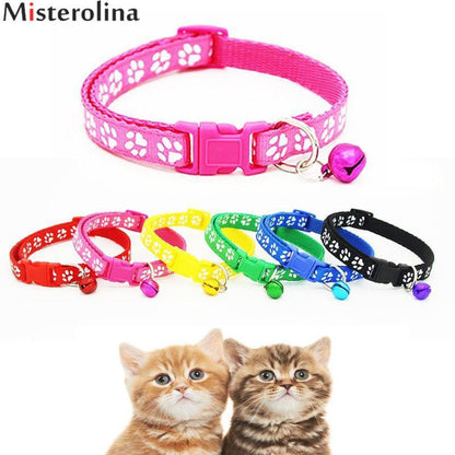 Safety Nylon Dog Puppy Cat Collar Lovely Lovely Adjustable Pet Collar Cats Collars With Bell Pet Dog