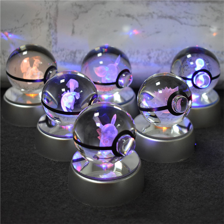 Creative Elf Ball K9 Crystal Ball Pocket Ball Monster Elf Ball Multiple Base Night Lights