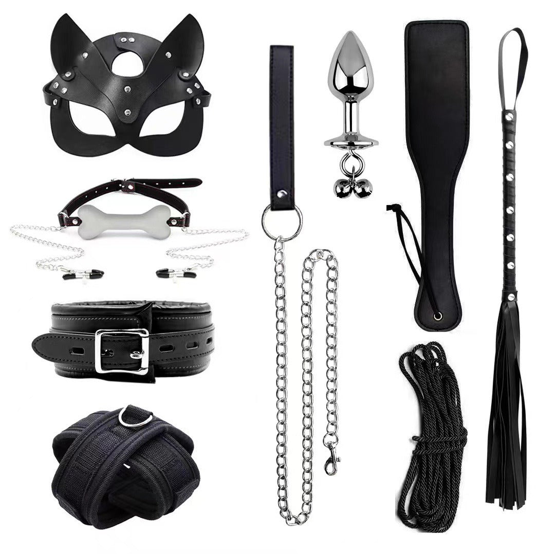 Erotic Goods Leather Sponge Combination Series Set Handcuffs Ankle Cuffs Conditioning Bondage Alternative Toys