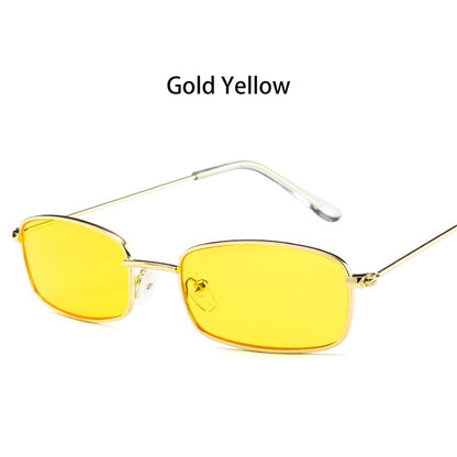 Candy Colors Metal Frame Rectangle Sunglasses Small Retro Shades UV400 Sun Glasses for Men Women Driving Eyewear Summer Goggles