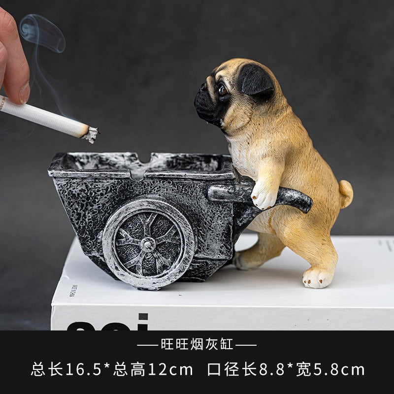 Puppy ashtray creative personality trend anti-fly ash home living room office anti-smoke resin ornaments