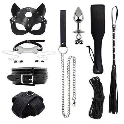 Erotic Goods Leather Sponge Combination Series Set Handcuffs Ankle Cuffs Conditioning Bondage Alternative Toys