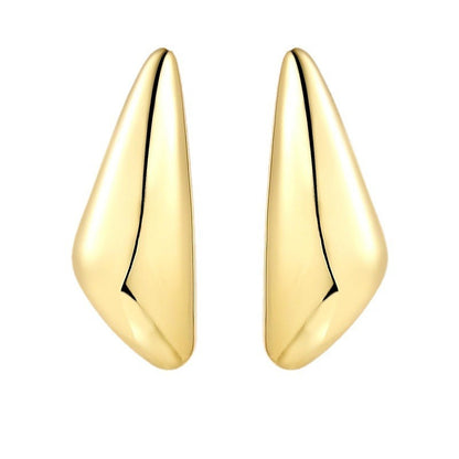 Fashionable Droplet Earrings with Advanced Light Sensitive Surface Gold Melon Seed Earrings