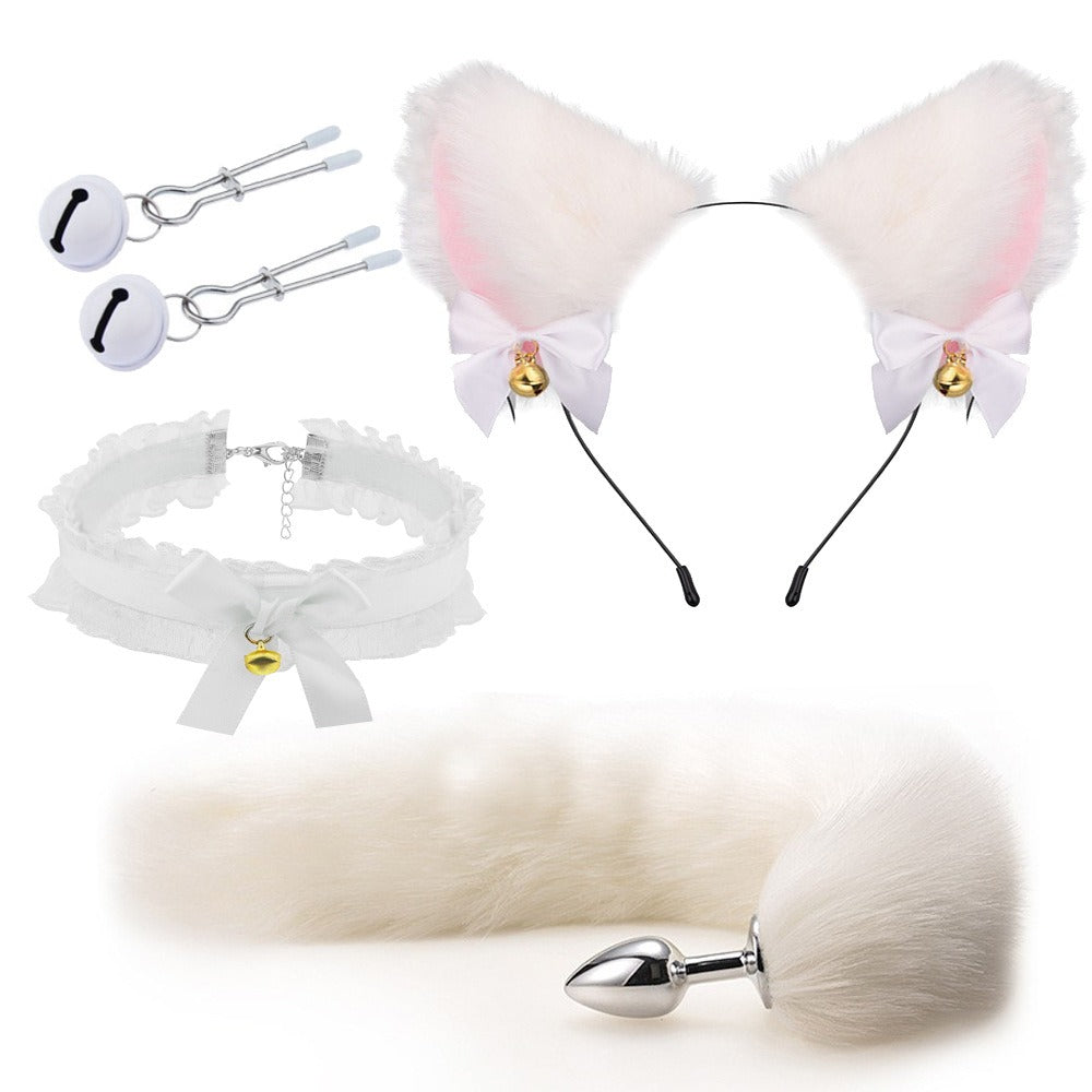 Erotic Three Set Posterior Anal Plug Male And Female Apparatus Sex SM Metal Erotic Set Fox Tail