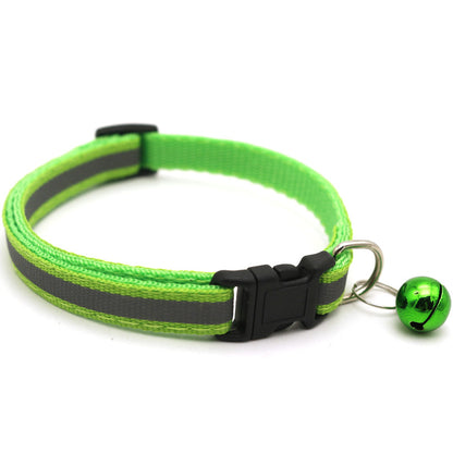 JK Pet Reflective Patch Collar Reflective Cat Dog Collar Bell Collar Pet Luminous Collar