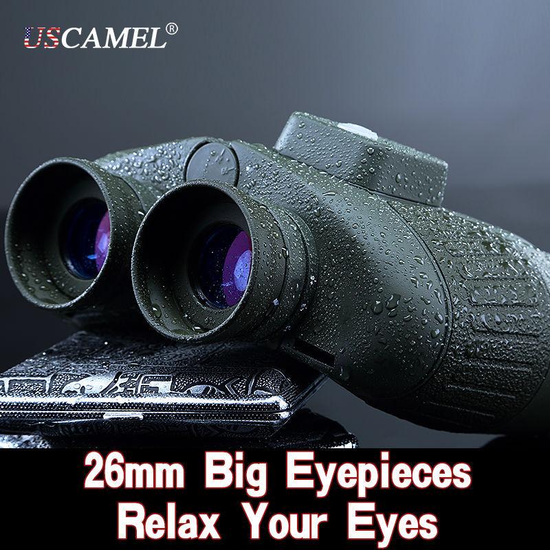 USCAMEL Military 10x50 HD Marine Binoculars Zoom Rangefinder Compass Telescope Eyepiece Waterproof Nitrogen Army Green