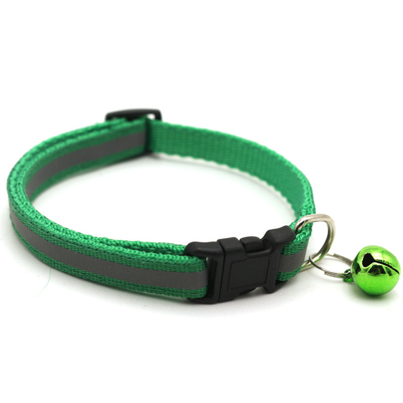 JK Pet Reflective Patch Collar Reflective Cat Dog Collar Bell Collar Pet Luminous Collar