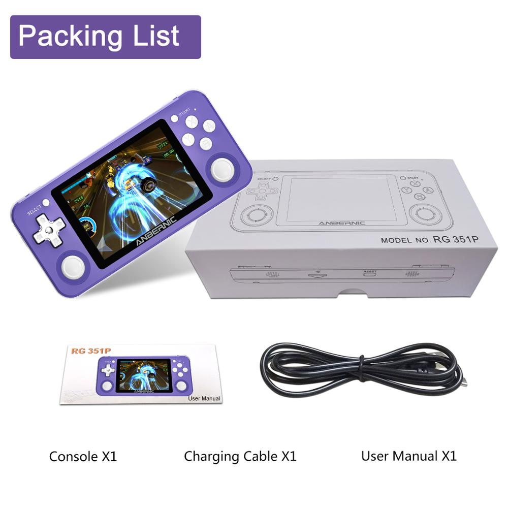 RG351P ANBERNIC  Retro Game PS1 RK3326 64G Open Source System 3.5 inch IPS Screen Portable Handheld Game Console RG351gift 2400