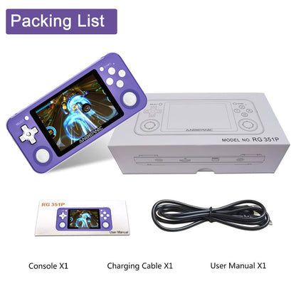 RG351P ANBERNIC  Retro Game PS1 RK3326 64G Open Source System 3.5 inch IPS Screen Portable Handheld Game Console RG351gift 2400