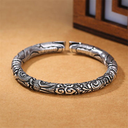 Vintage Punk Silver 925 Jewelry Fashion Hyperbole Rock Snake Head Pattern 925 Thai silver Bracelets & Bangles For Men