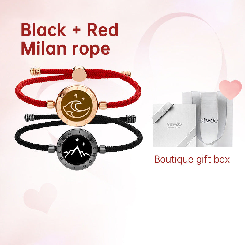 TOTWOO Unique Couple's Day Gift Smart Long Distance Interactive Bracelet Red Couple Love Jewelry Star Bracelet for Women