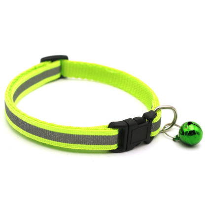 JK Pet Reflective Patch Collar Reflective Cat Dog Collar Bell Collar Pet Luminous Collar