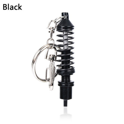 Universal Adjustable Alloy Car Interior Suspension Keychain Coilover Spring Car Tuning Part Shock Absorber Keyring Gift