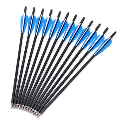 Musen 12Pcs 17 Archery Hunting Crossbow Bolt Carbon Arrow With 4 Vanes Crossbow Arrow Broadheads for Shooting Archery