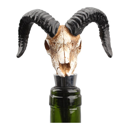 Antelope horn skull wine cork red wine bottle ornament