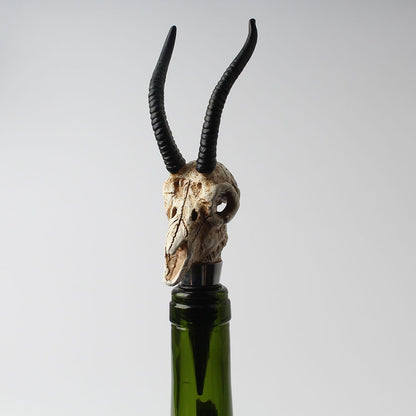 Antelope horn skull wine cork red wine bottle ornament