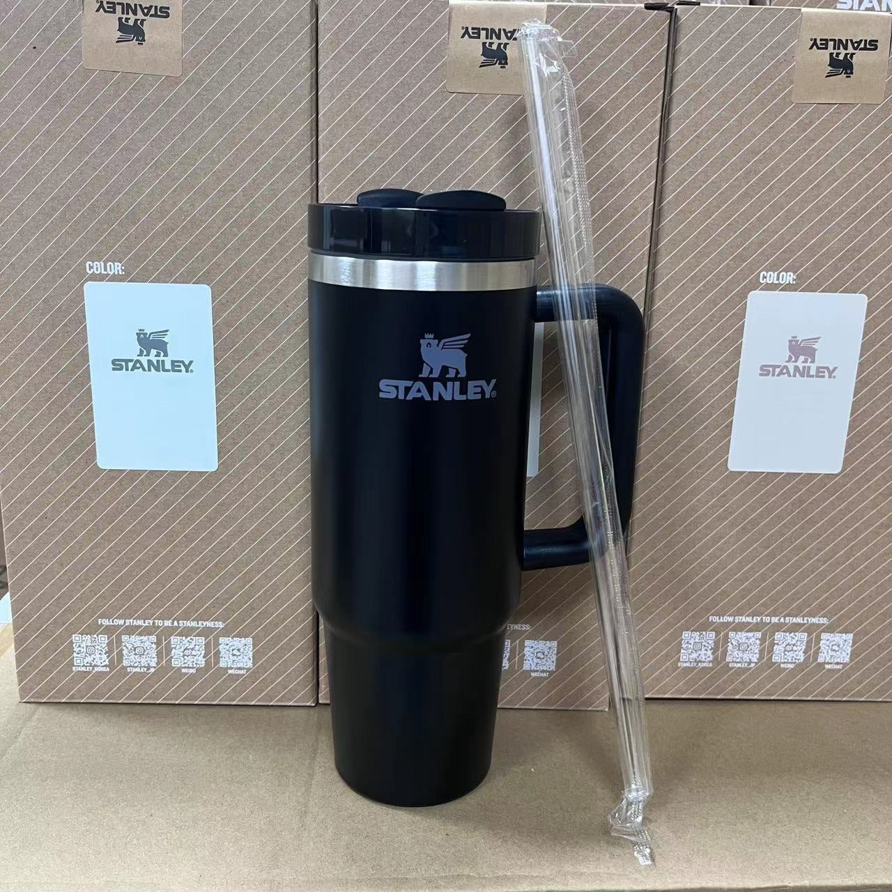 Stanley Tumbler with Handle Straw Lid Stainless Steel 30oz  Vacuum Insulated Car Mug Double Wall Thermal Iced Travel Cup