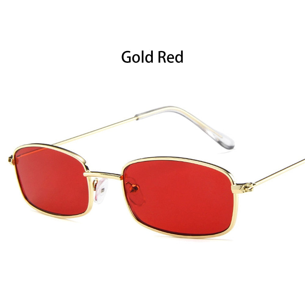 Candy Colors Metal Frame Rectangle Sunglasses Small Retro Shades UV400 Sun Glasses for Men Women Driving Eyewear Summer Goggles