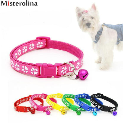 Safety Nylon Dog Puppy Cat Collar Lovely Lovely Adjustable Pet Collar Cats Collars With Bell Pet Dog