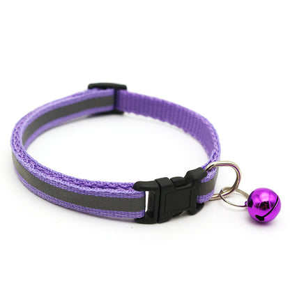 JK Pet Reflective Patch Collar Reflective Cat Dog Collar Bell Collar Pet Luminous Collar