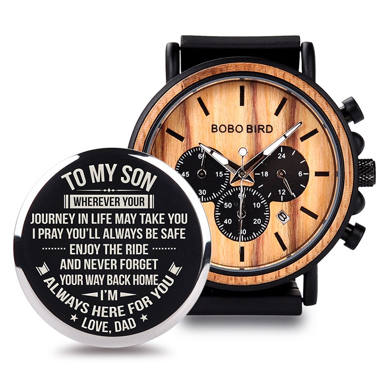 Men Watch Engrave Personal Engraving free Family Birthday Gift for Son Dad Husband Quartz Wristwatches Male Wristwatch Logo