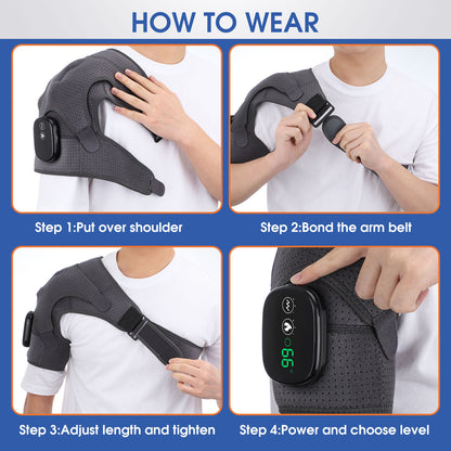 New Electric Heating Vibration Massage Heating Shoulder Pads Charging Shoulder And Neck Joints Warm Elderly Health Care Protective Gear