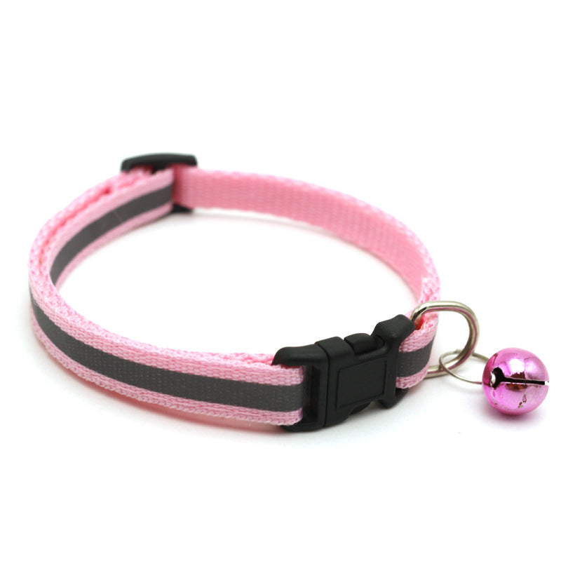 JK Pet Reflective Patch Collar Reflective Cat Dog Collar Bell Collar Pet Luminous Collar