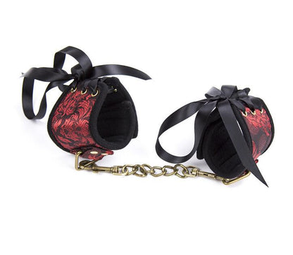 Tied Hand Cuffs bound female sex toys