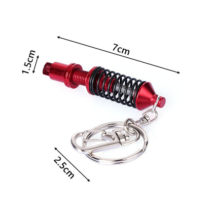 Universal Adjustable Alloy Car Interior Suspension Keychain Coilover Spring Car Tuning Part Shock Absorber Keyring Gift