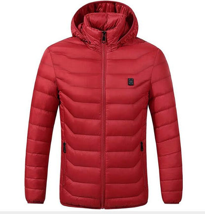 Mens Winter Heated USB Hooded Work Jacket Coats Adjustable Temperature Control Safety Clothing