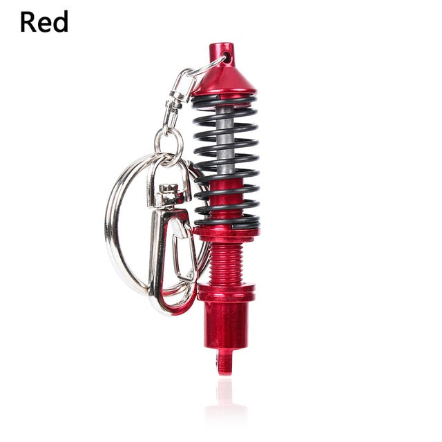 Universal Adjustable Alloy Car Interior Suspension Keychain Coilover Spring Car Tuning Part Shock Absorber Keyring Gift