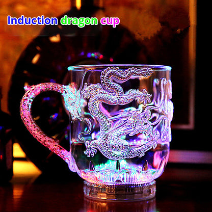 Luminous Cup Dragon Cup Creative Acrylic Shines Upon Entering Water, Senses Colorful Luminous Colorful Beer Cup Luminous Cup