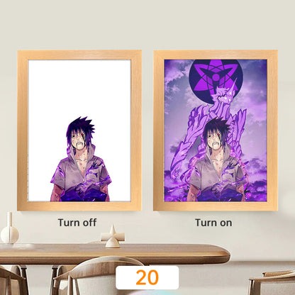 Anime Light Painting Moon Lamp Kyojuro Rengoku Kimetsu Demons Slayer Led Photo Frame for Room Wall Art Hoom Deco No Yaiba Gifts