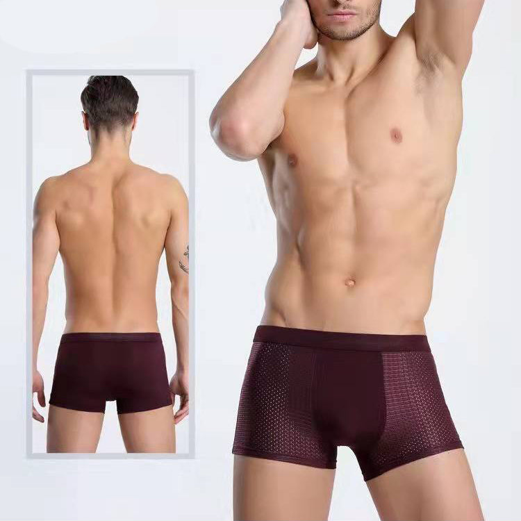 Summer mesh ice silk underwear men's boxer briefs