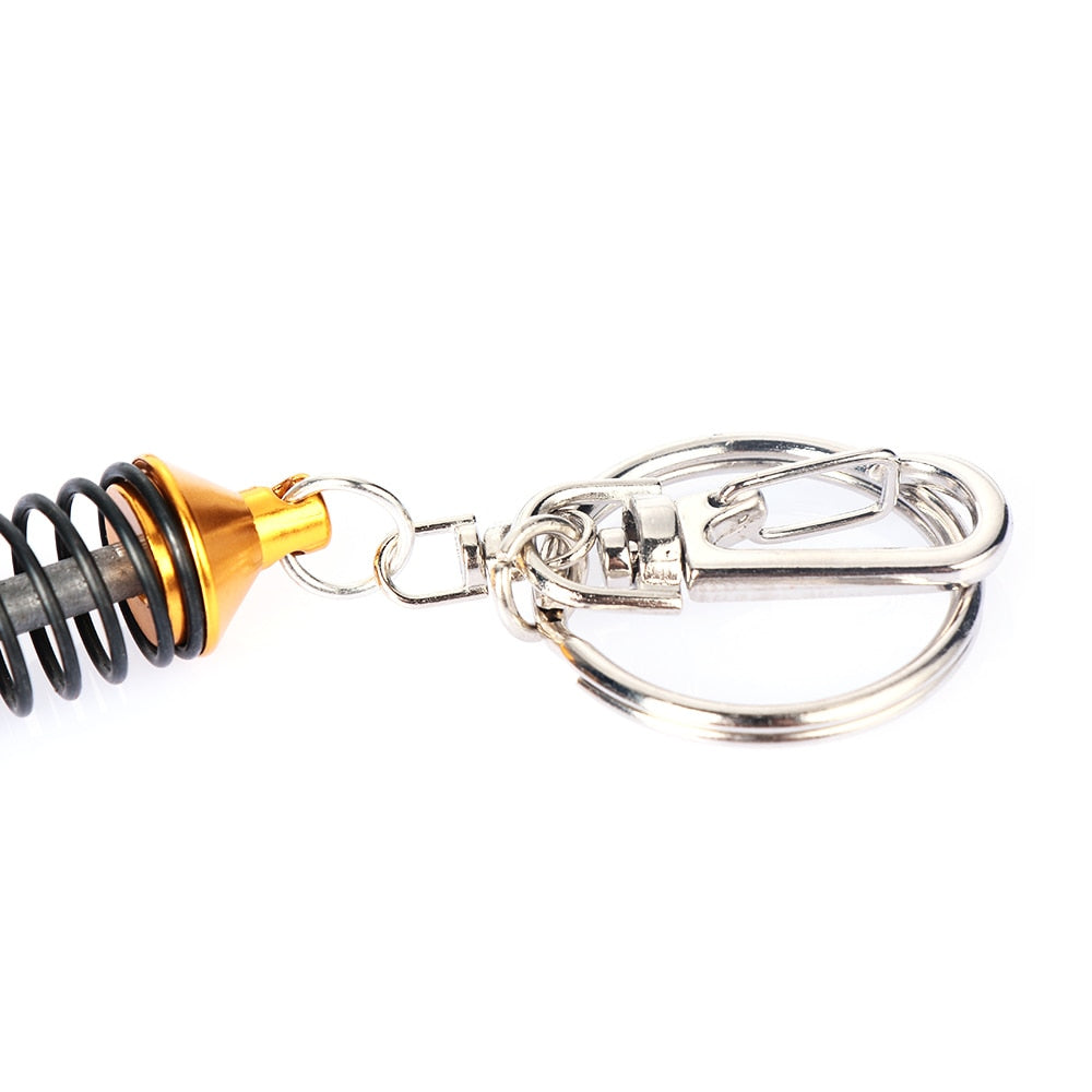 Universal Adjustable Alloy Car Interior Suspension Keychain Coilover Spring Car Tuning Part Shock Absorber Keyring Gift