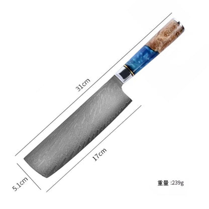 Hot Selling 67 Layers Damascus Steel Kitchen Chef santoku slicing bread cleaver butcher utility paring Knife Set