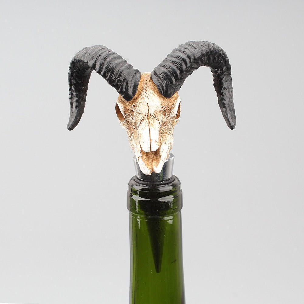 Antelope horn skull wine cork red wine bottle ornament