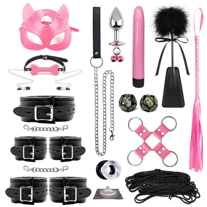 Erotic Goods Leather Sponge Combination Series Set Handcuffs Ankle Cuffs Conditioning Bondage Alternative Toys