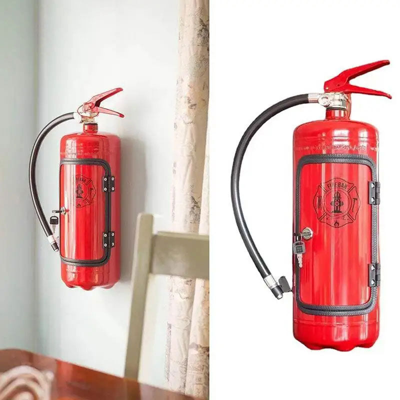 Fire Extinguisher Shape Wine Box Mini Bar Wine Cabinet Crafts Ornaments Decoration Champagne Liquor Storage Box Fireman's Gift