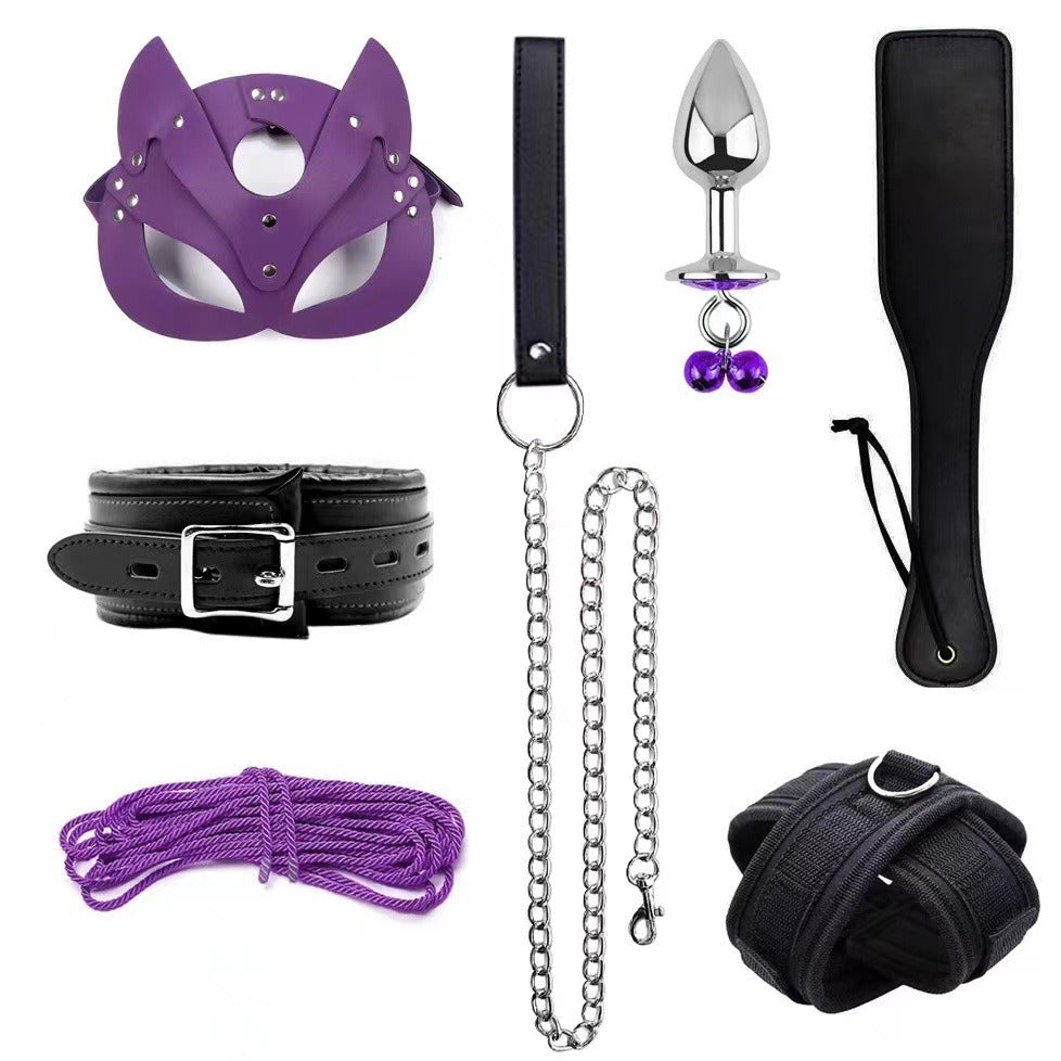 Erotic Goods Leather Sponge Combination Series Set Handcuffs Ankle Cuffs Conditioning Bondage Alternative Toys